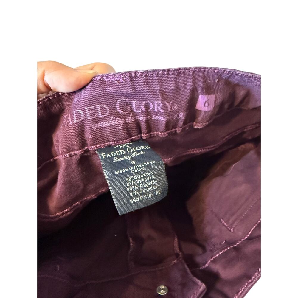Faded Glory Purple Bermuda Women's Size 6 - Picture 2 of 4